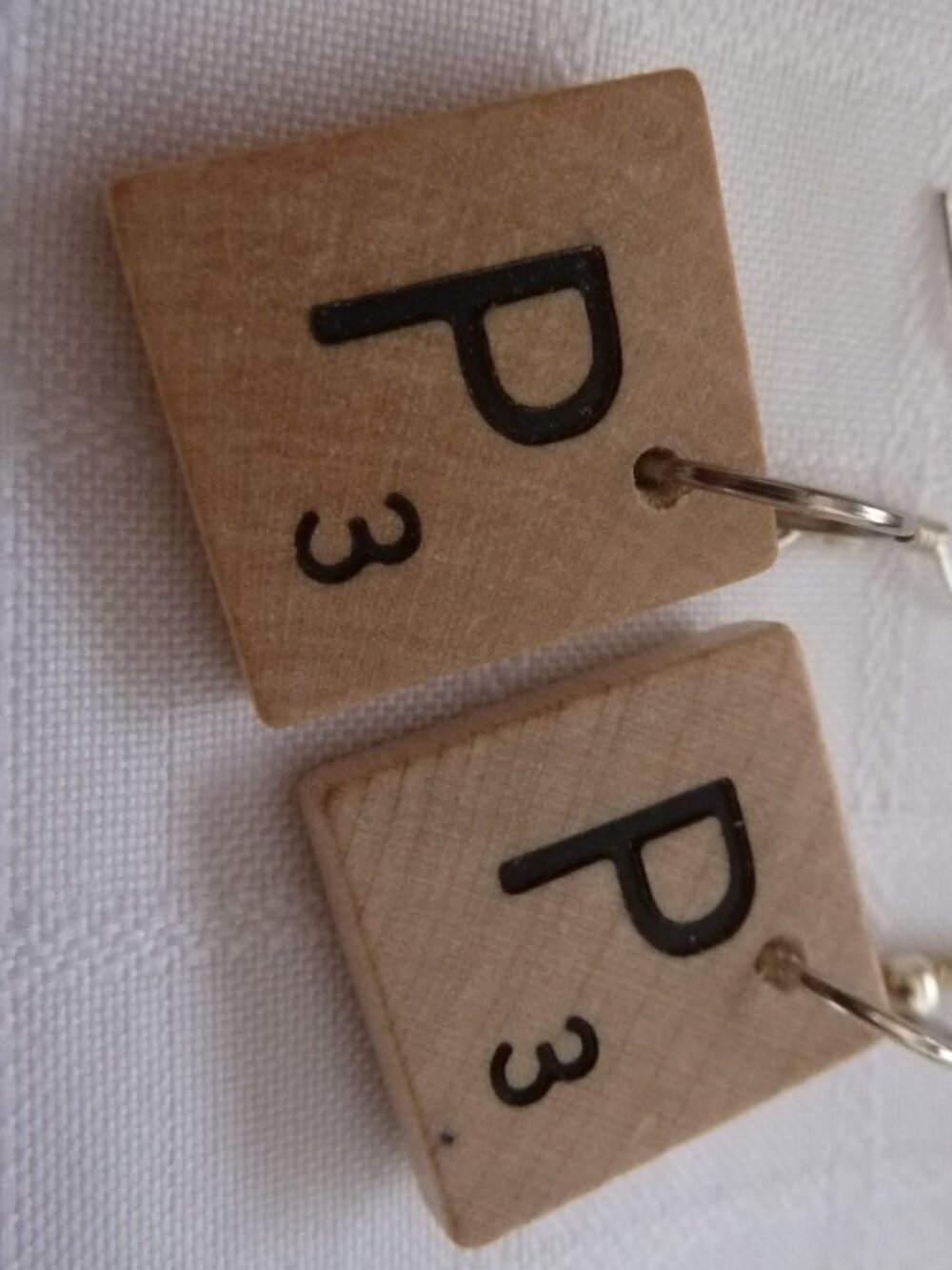 No12 Handmade earrings made from Scrabble tiles